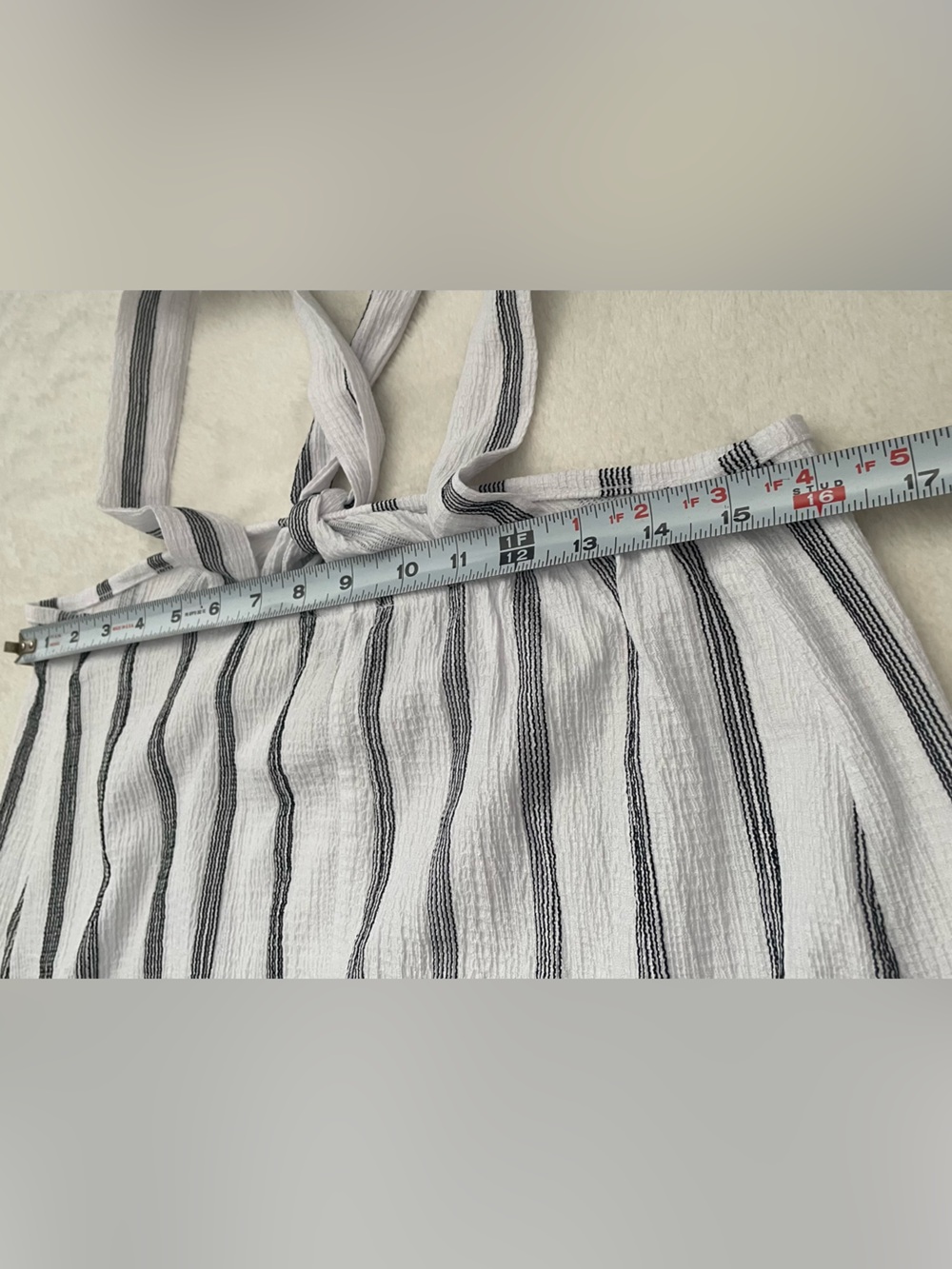 Sleeveless Striped Halter Maxi Dress in White and Black - Picture 5 of 9